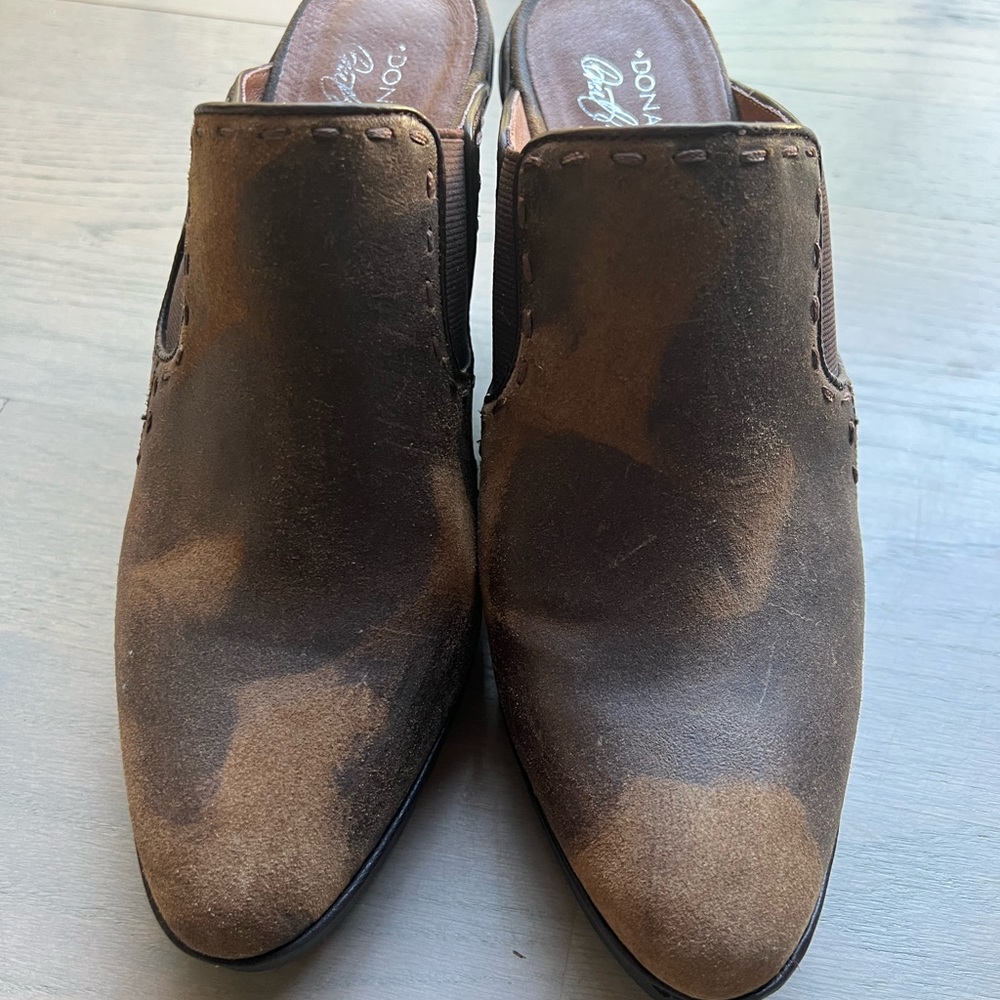 Donald J Pliner Mule Pony Print Leather Wedged Shoes 10M